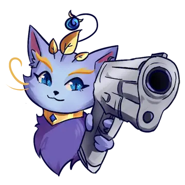 Yuumi pointing gun at you